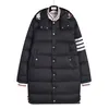 Unisex basic hooded mid length down jacket for couples classic cardigan