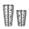 Boston Cocktail Shaker avec motif gravé Bar Shaker Shaker Tin Set - 800 ml 500 ml 231220