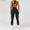 Active Sets Seamless One-Piece Women's Yoga Suit Dance Belly Tightening Fitness Workout Set Stretch Bodysuit Gym Clothes Push Up SportswearL231221