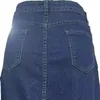 Rokken Vanovich Europese en Amerikaanse hoofdstraat contrast Kleur Split denim rok mode temperament taille slank gewassen lang