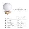 3d Moon Lamp LED Night Light Rechargeable Lempe de chevet de lit de chevet de chambre d'enfants Décoration de chambre à coucher RVB Couleur 3D Imprimé Moonlight Kid Gift 231221