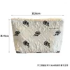 Storage Bags Rose Embroidered Canvas Cosmetic Bag Makeup Case Large Capacity Toiletries Organizer Women Fashion Handbag Clutch