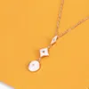 Fashion designer letter Necklaces men and women's Double Nameplate ring pendant necklaces fashion designer design stainless steel gifts for woman