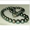 Necklaces stunning 1011mm perfect round tahitian black pearl necklace 18inch