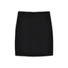 Arbetsklänningar ensteg kjol halvset kvinnlig sommar hög midja tätt paket höft kort 2023 svart söt kryddig vind