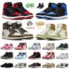 Med Box Jumpman 1 basketskor Satin Bred Royal Reimagined Celadon Trainers Pink Denim Lost and Found Reverse Mocha Low 1s Cactus Jack Black Phantom Sneakers