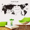 Black World Trip Map Vinyl Wall Stickers for Kids Room Home Decor Office Art Decals 3d Wallpaper vardagsrum sovrum dekoration317j