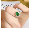 Rings de cluster clássico elegante S925 Silver Egg Ring Set com jóias femininas de engajamento feminino de alto carbono diamante