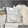 Cushion/Decorative Pillow Pillow Copper Smokey Marble Geo Throw Er For Sofa Decorative Ers Drop Delivery Home Garden Home Textiles Dhbfq