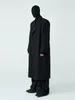 Men's Jackets No Buckle Loose Shoulder Pads Mid-length Patchwork Black Coat Trench For Men And Women