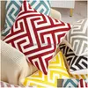 Cushion/Decorative Pillow Pillow Nordic Ins Style Embroidery Er Maze Geometric Decorative Pillows Home Bedroom Soft Bag Sofa Chair Hea Dh7Lh