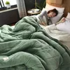 Koraal fleece herfst winter warme dekens voor bed 3 lagen dikker flanellen deken quilt soft soft comfortabele warmte quilts wasbaar 231221