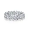 Cluster Rings S925 Sterling Silver Ring For Women's Insider Design Sense Light Luxury Oval Zircon Jewelry Women