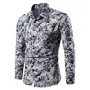 Männer Casual Hemden Plus Größe 4XL Hemd 2023 Langarm Slim Button Hohe Qualität Gedruckt Business
