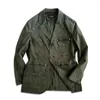 Men's Jackets Amekaji Wear Clothes Men Army Green Safari Jacket Casual Suit American Retro Autumn Niche Good Quality