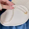 Pendants 6-7mm Strong Light Natural Baroque Freshwater Pearl Necklace 40cm Irregular Real Bead Choker With Love Shape Magnet Clasp