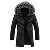 Men Winter Trench Coats Long Down Jackets Hooded Casual High Quality Male Cotton Slim Warm Parkas Fleece 231220