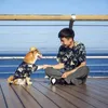 Hundkläder Hawaiian Style Pet Matching Clothing Windproof Coat Jacket Stora hundar Kostym Human Shirt Clothing för Ropa Perro