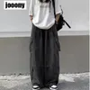 Szerokie nogi Pockets Elastyczne talia streetwear luźne spodnie w stylu vintage Spring Autumn Spodery Y2K workowate dżinsy dla mężczyzn wszechstronne 231220