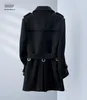 Men's coat British style Wu Yifan same style winter double-breasted mid-length trench coat woolen coat 231220