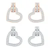 Swarovskis – boucles d'oreilles de créateur pour femmes, bijoux de qualité originale, breloque, nœud romantique, perforé, Type cœur