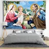 Tapisseries saint famille décor de mur de Noël bénisse les enfants croyants chrétiens hommes sages suspendus Christ Home Bedroom Decoration