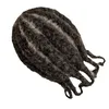 Sistemas de cabelo virgens da Virgem Malásia Raiz Afro Corn Braids #1b/cinza Toupe de renda cheia para Old Blackman