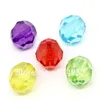 Perles rondes transparentes en acrylique, 100 pièces, Bubblegum à facettes, grosses perles, Bicone, 20MM, à la mode, pour grosses Nec245o