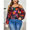 Women's T Shirts XL-4XL Women Shirt Casual Autumn Slip Ladies Blouse Tops Female