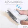 Peluquería para perros Peine para mascotas Aguja de acero inoxidable y eliminación de pelo de gato Limpieza flotante Belleza Cuidado de la piel Cepillo Drop Entrega Home Garden DHS4J