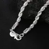 Chains Elegant Ladies And Men Fashion 925 Sterling Silver Charm Glitter Twisted Rope Bracelet Jewelry