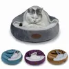 Chog Cat Bed Round Plush Cat's House Cave Pet Kitten Cushion Panier à coussin Mat à manches pour les chats Small Dog Chihuahua Nest 231221