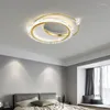 Żyrandole nowoczesne minimalistyczne akrylowe okrągłe lampa sufitowa Lampa sufitowa domowa atmosfera złota nordycka kreatywna oprawa oświetleniowa sypialni