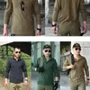 T-shirts pour hommes T-shirt militaire Forces spéciales col polo à manches longues printemps et automne manteau vêtements entraînement physique