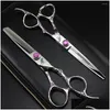 Ciseaux de cheveux Titan outils de barbier professionnels ciseaux à cheveux fleur pourpre fleur de prunier poignée ciseaux de coiffure livraison directe cheveux Dh7G2