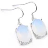 Luckyshine Christmas 6 Pair 925 Silver Plated 10 14 mm Fashion-Forward White Moonstone Earrings for Lady Party Gift E0139276b