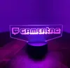 Tag de jogador personalizado Luz led 3D Luz noturna para Twitch Laser Gravura personalizada Lâmpada de sinal de néon para jogos Decoração 2206234695309