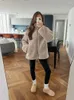 Vestes Femmes Mode Zippers Peluche Lâche Solide Veste Femmes Élégant Double Poches Manteau 2023 Automne Hiver Casual Femme Bureau Survêtement