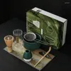 Teaware Sets Handmade Home Easy Clean Matcha Tea Set Tool Stand Kit Bowl Whisk Scoop Gift Ceremony Traditional Japanese Accessories W5049