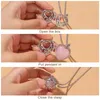 Hänghalsband utbytbar hjärtaform läkande natursten kristall tiger ögonhalsband choker för kvinnor för evigt smycken gåva