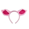 Hair Accessories 2024 Pig Ears Headband Nose Tail Pink Piggy Cosplay Props Animal Fancy Costume For Halloween Party