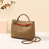 Womens Andiamo Bags Designer Botteg Venetas Handbags Woven Handbag 2024 New Metal Rope Buckle Niche Design Simple Shoulder Bag Large Capacity Fashionable Cros HB8H