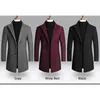 Browon markası Kore ceket erkekler Sonbahar ve kış yünlü erkekler ceket rahat ince fit rüzgarlık uzun renkli erkek ceket 231220