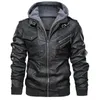 Business Slim Zipper Motorrad Lederjacke Männer Marke Military Mit Kapuze PU Leder Jacken Herbst Mantel Plus Größe S-5XL 231221