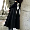 ドレスフレンチヴィンテージビクトリア朝のスカート女性韓国スタイルのスリムレースアップデザイナーゴシックY2Kスカートブラックコートレトロカジュアルパーティー服