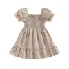 Girl Dresses Toddler Kids Nupple Child Summer Casual Dress Short Sfude Class A-Line Ruffles per feste per bambini vestiti per le vacanze