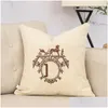 Coussin / oreiller décoratif 2022 Lettre de luxe Coussin carré Designer Décoratif Luxurys Designers Coton Décor Salon Drop Deli Dhjch