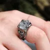 Grote diamantringen heren hiphop ring sieraden onregelmatige steen solitaire ring zwarte zilveren trouwringen voor feest