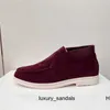 Diseñadores zapatos Pedales de cuero de gamuza LP Mocas de lp Zapatos individuales de fondo plano