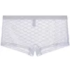Underbyxor mäns sexiga mesh transparenta boxershorts platta hörnbyxor tunna rutiga väskelösa tätt andningsbara underkläder fyra